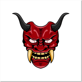 japanese devil mask Posters and Art